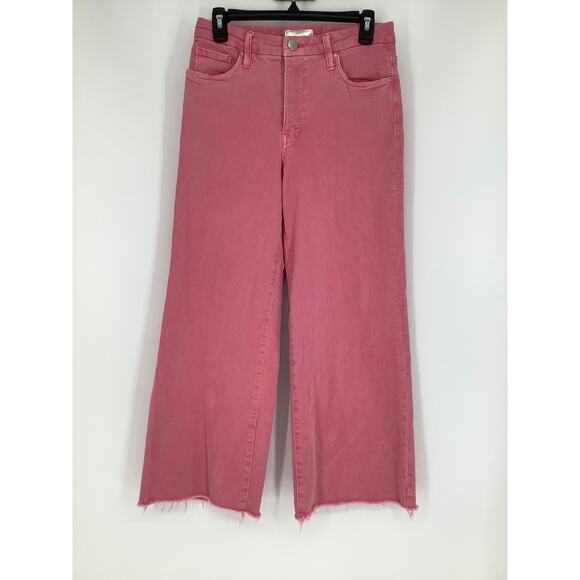 Kut From The Kloth Women's 0 Pink Meg Fab Ab High Rise Wide Leg Jeans O16-14 - Picture 2 of 9
